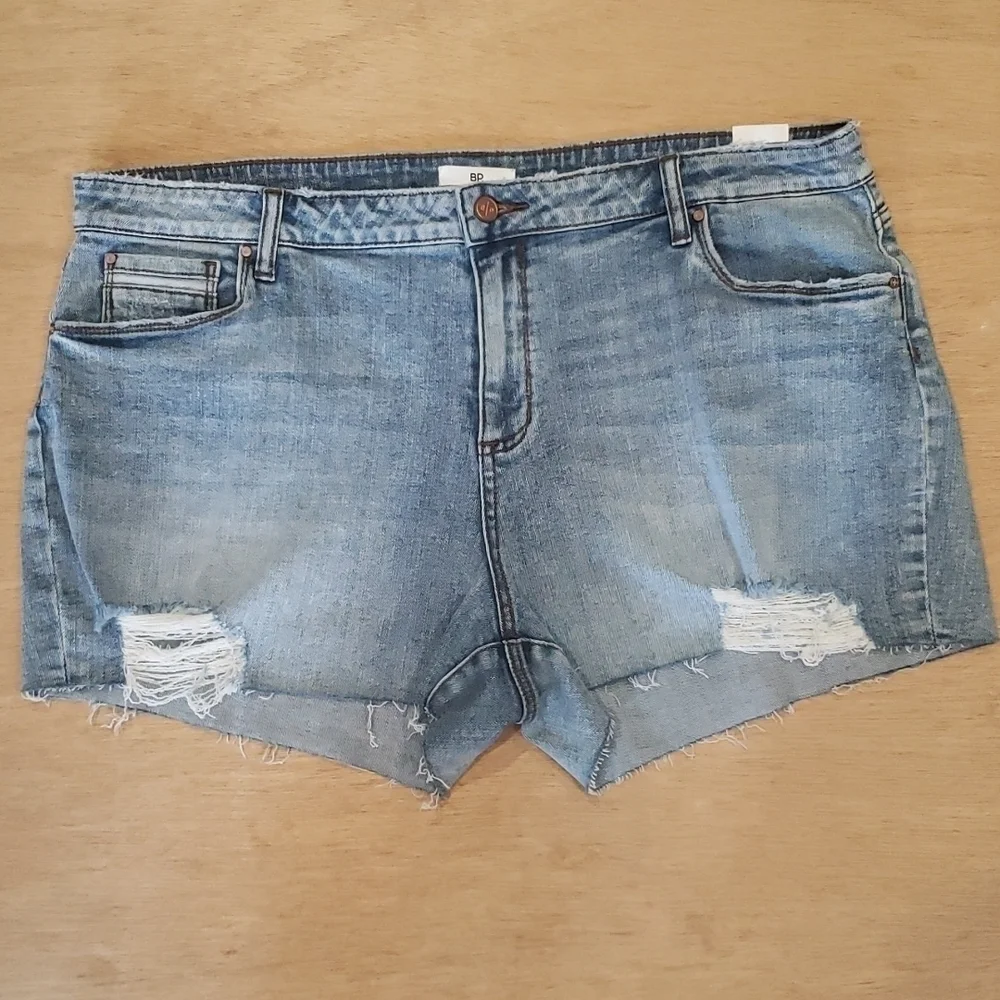 Bp Midrise Denim Distressed Shorts NWT